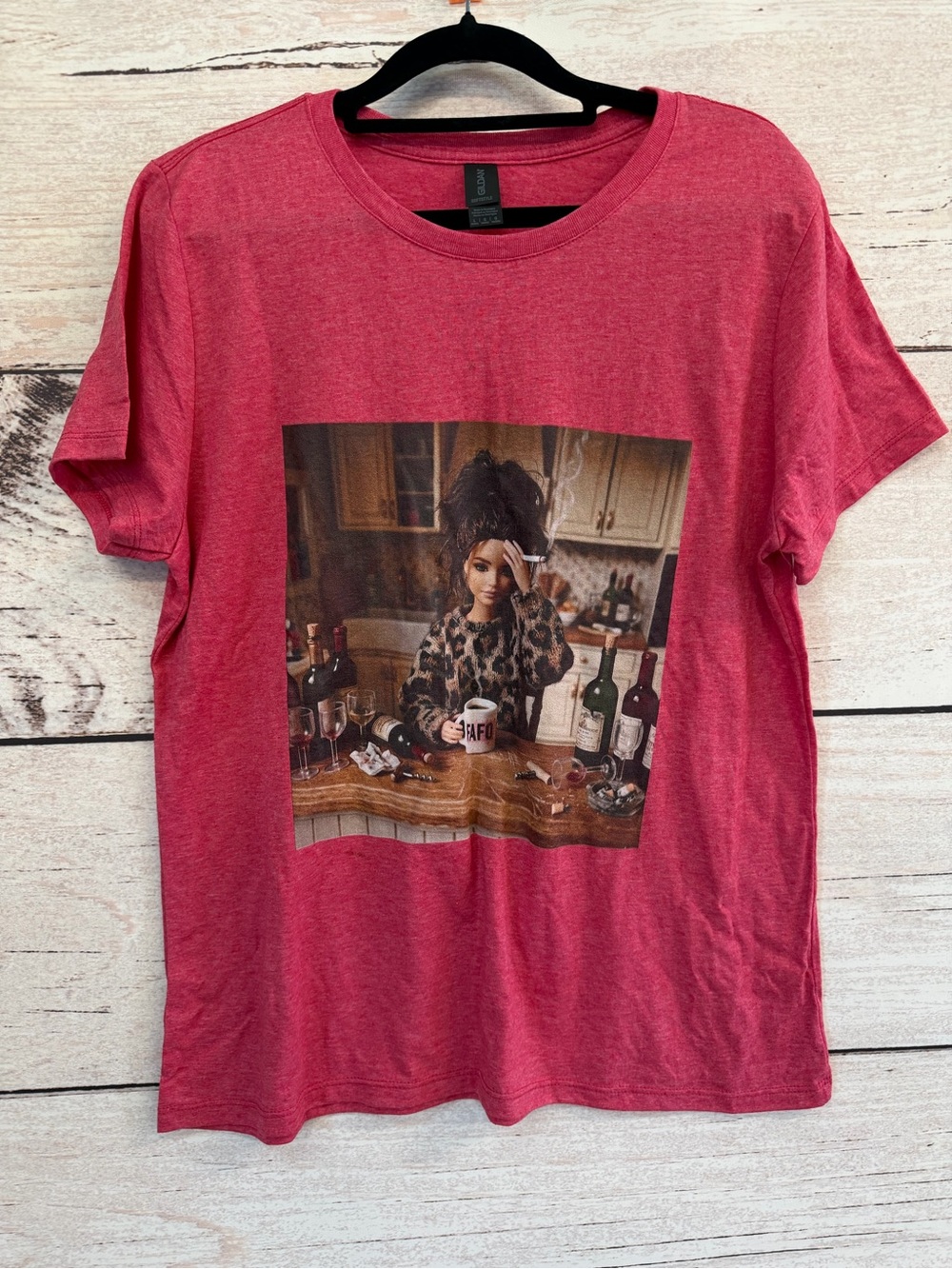 Gildan Heather Red Short Sleeve Tee with Photo Graphic